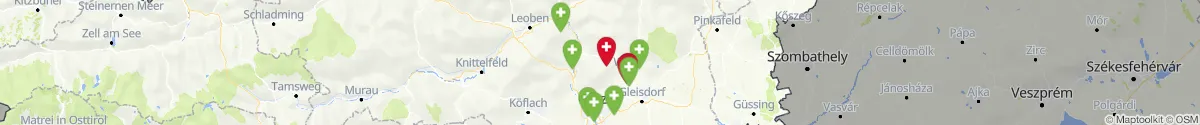 Kartenansicht für Apotheken-Notdienste in der Nähe von Passail (Weiz, Steiermark)
